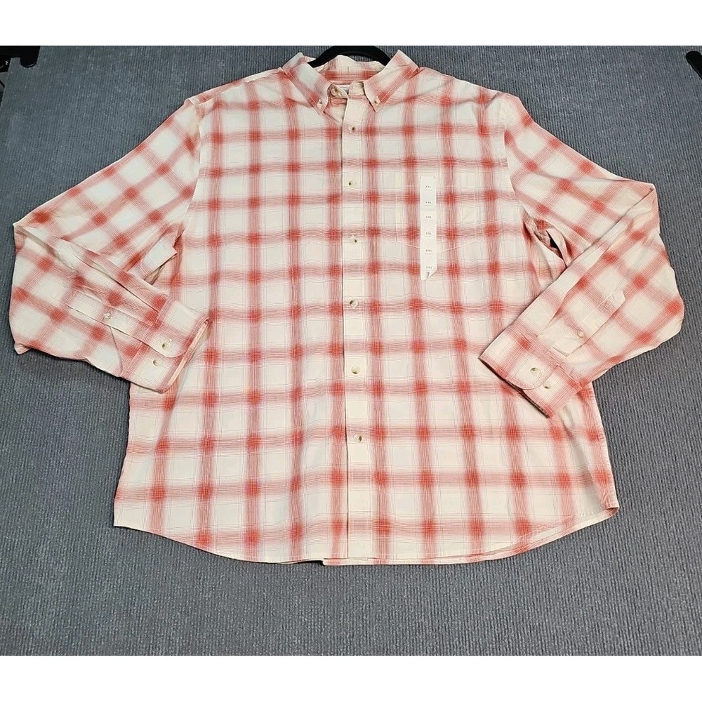NWT Banana Republic Shirt Mens 2XL Red/White 100% Cotten Collared Slim Untucked